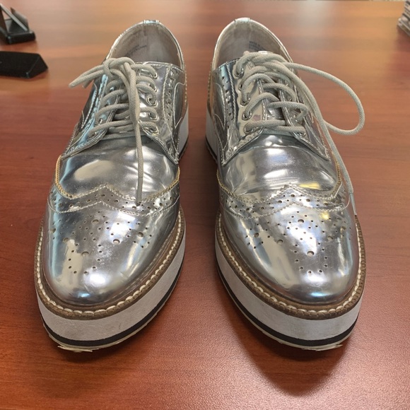 Silver platform sneakers - Picture 4 of 6